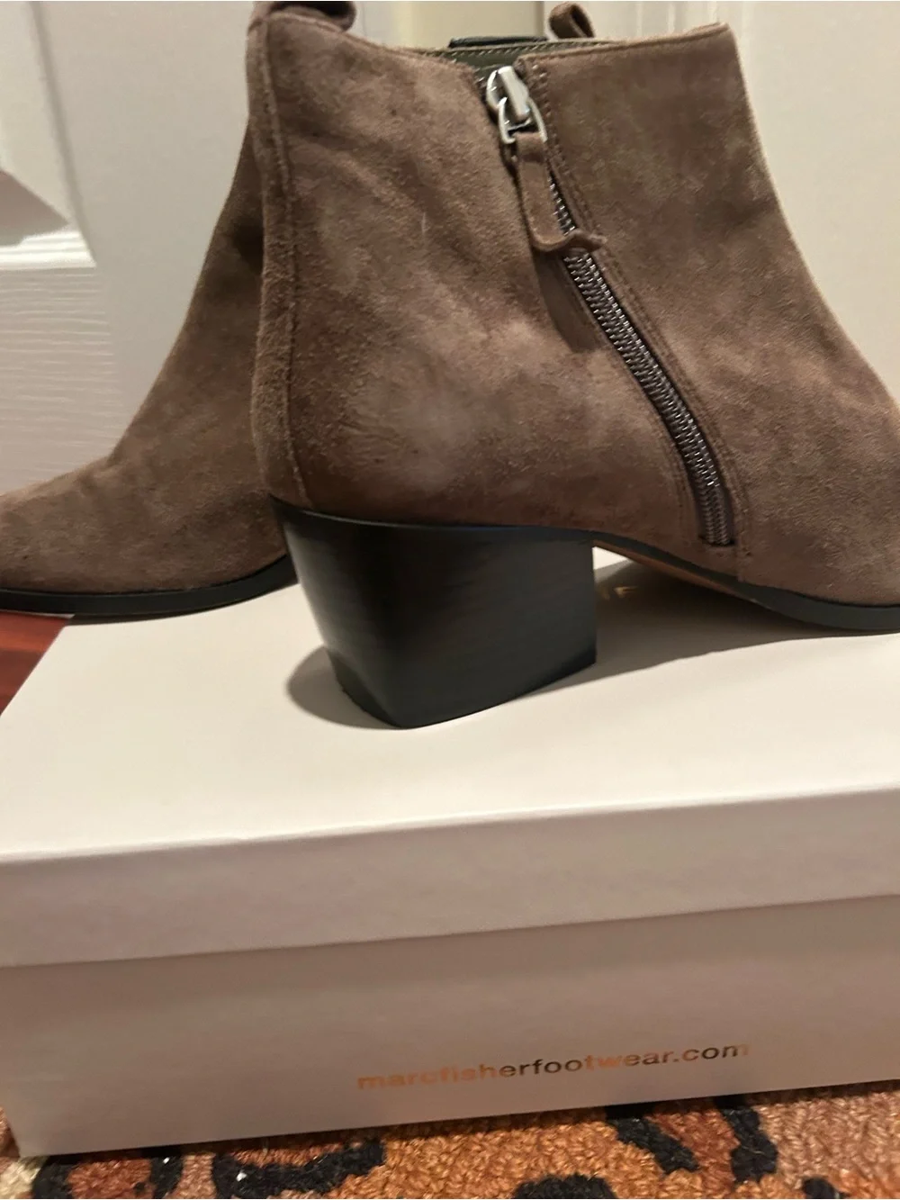 Marc Fisher Brown Suede Pointed Toe Ankle Booties